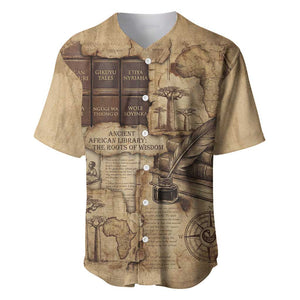 Ngugi wa Thiong O Baseball Jersey Vintage Map Ancient African Library - Decolonising the Mind - African Pride
