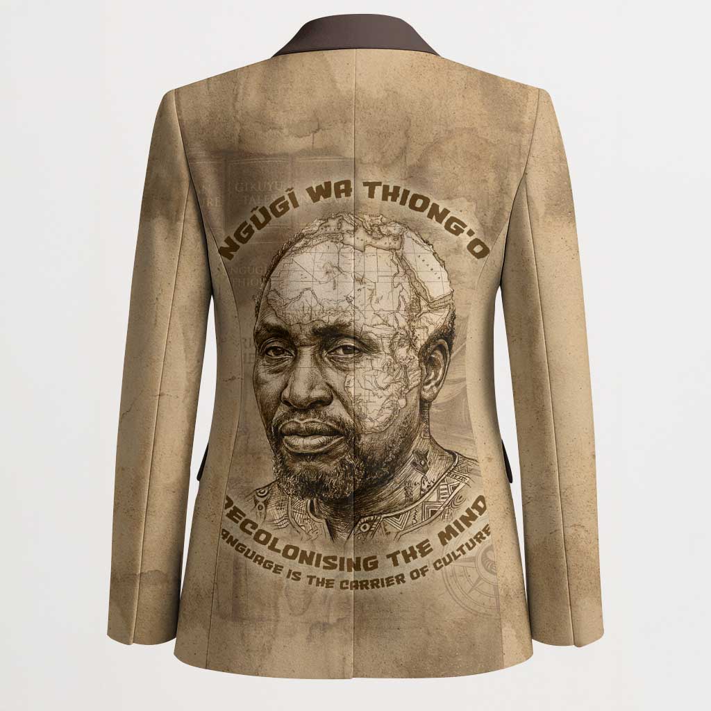 Ngugi wa Thiong O Blazer Vintage Map Ancient African Library - Decolonising the Mind - African Pride