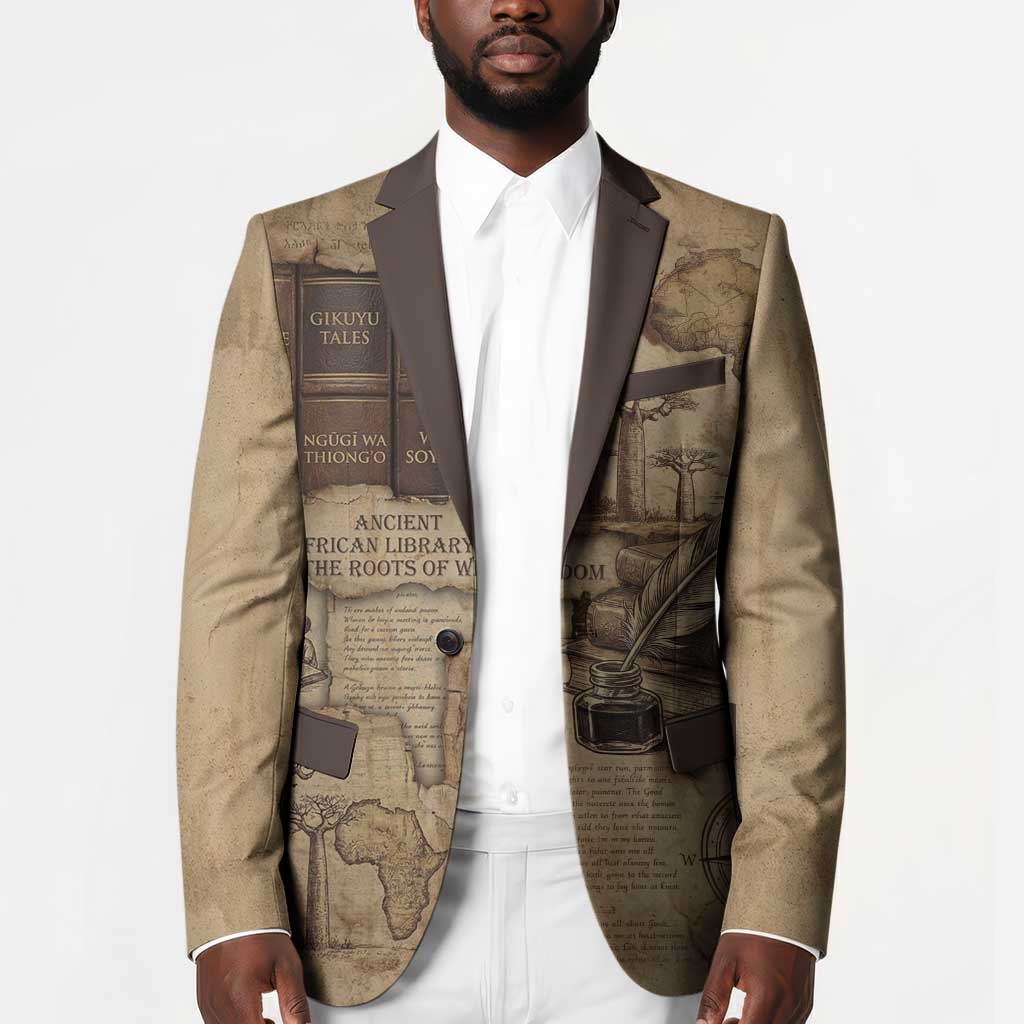 Ngugi wa Thiong O Blazer Vintage Map Ancient African Library - Decolonising the Mind - African Pride