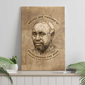 Ngugi wa Thiong O Canvas Wall Art Vintage Map Ancient African Library - Decolonising the Mind - African Pride