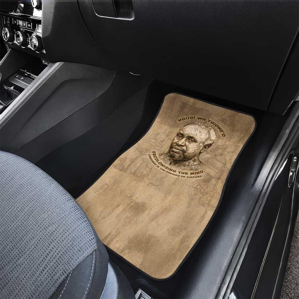 Ngugi wa Thiong O Car Mats Vintage Map Ancient African Library - Decolonising the Mind - African Pride