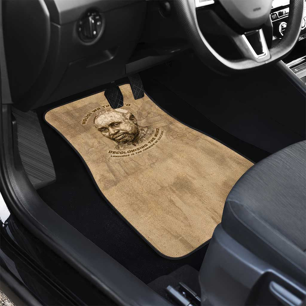 Ngugi wa Thiong O Car Mats Vintage Map Ancient African Library - Decolonising the Mind - African Pride