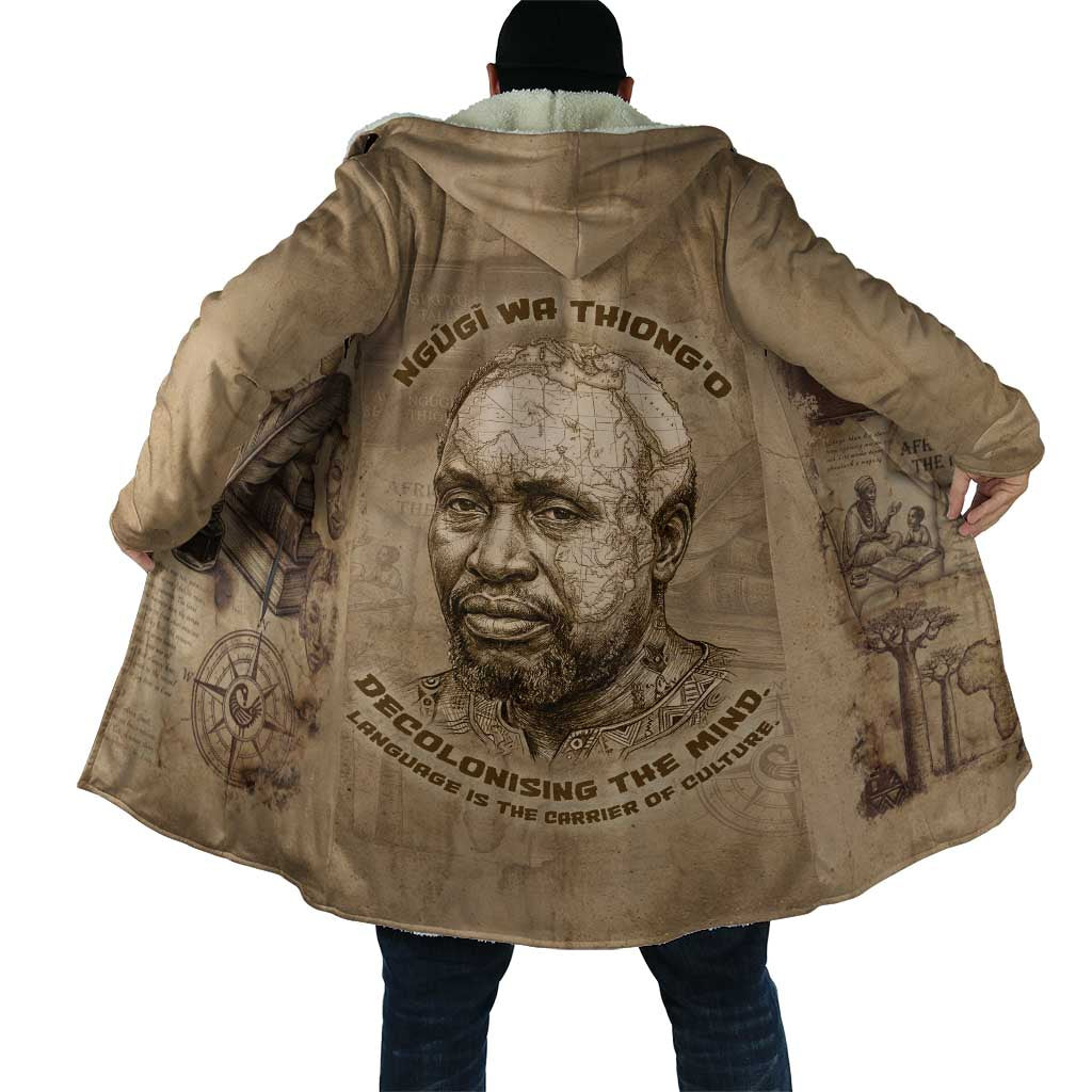 Ngugi wa Thiong O Cloak Vintage Map Ancient African Library - Decolonising the Mind - African Pride