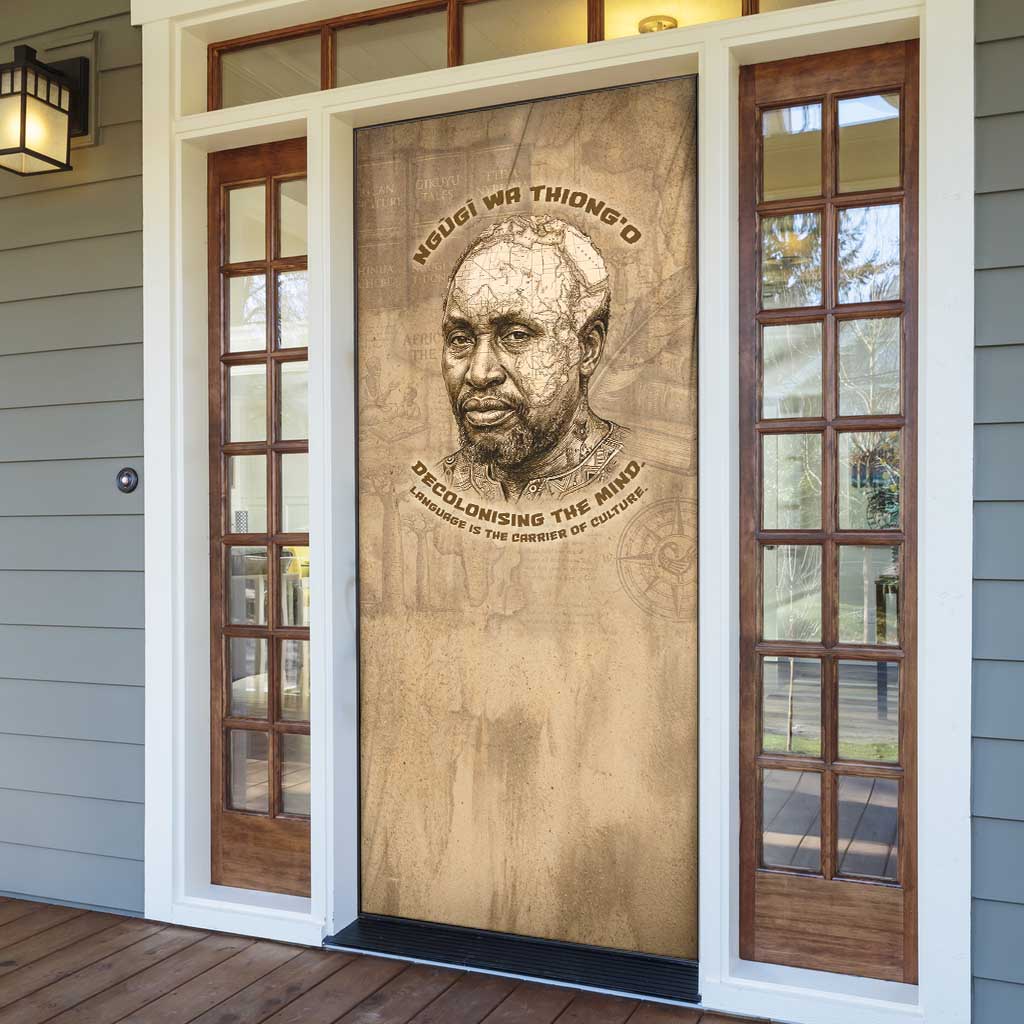 Ngugi wa Thiong O Door Cover Vintage Map Ancient African Library - Decolonising the Mind - African Pride