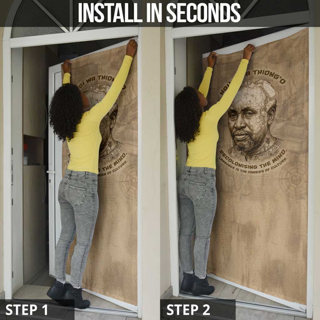 Ngugi wa Thiong O Door Cover Vintage Map Ancient African Library - Decolonising the Mind - African Pride