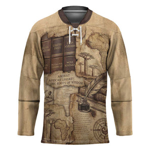 Ngugi wa Thiong O Hockey Jersey Vintage Map Ancient African Library - Decolonising the Mind - African Pride