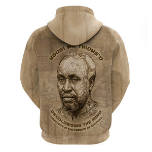 Ngugi wa Thiong O Hoodie Vintage Map Ancient African Library - Decolonising the Mind - African Pride