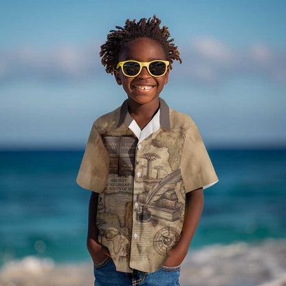 Ngugi wa Thiong O Kid Hawaiian Shirt Vintage Map Ancient African Library - Decolonising the Mind - African Pride
