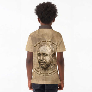 Ngugi wa Thiong O Kid Polo Shirt Vintage Map Ancient African Library - Decolonising the Mind - African Pride
