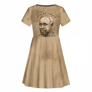Ngugi wa Thiong O Kid Short Sleeve Dress Vintage Map Ancient African Library - Decolonising the Mind - African Pride