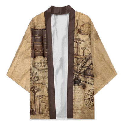 Ngugi wa Thiong O Kimono Vintage Map Ancient African Library - Decolonising the Mind - African Pride