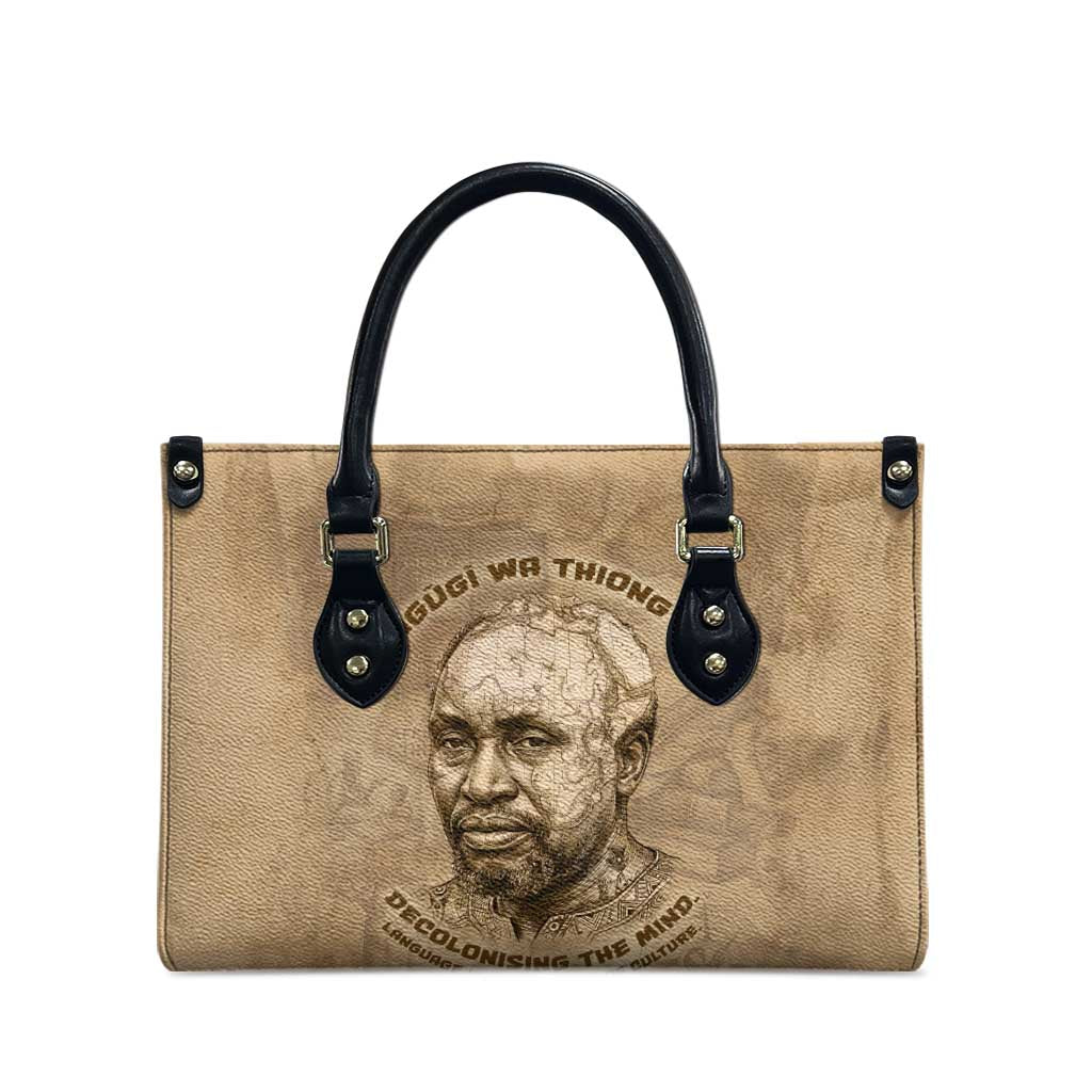 Ngugi wa Thiong O Leather Bag Vintage Map Ancient African Library - Decolonising the Mind - African Pride