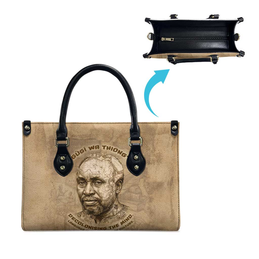 Ngugi wa Thiong O Leather Bag Vintage Map Ancient African Library - Decolonising the Mind - African Pride