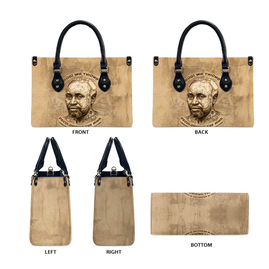 Ngugi wa Thiong O Leather Bag Vintage Map Ancient African Library - Decolonising the Mind - African Pride