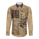 Ngugi wa Thiong O Long Sleeve Button Shirt Vintage Map Ancient African Library - Decolonising the Mind - African Pride