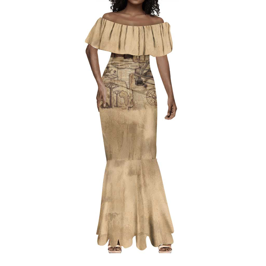 Ngugi wa Thiong O Mermaid Dress Vintage Map Ancient African Library - Decolonising the Mind - African Pride