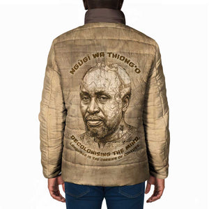 Ngugi wa Thiong O Padded Jacket Vintage Map Ancient African Library - Decolonising the Mind - African Pride
