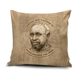 Ngugi wa Thiong O Pillow Cover Vintage Map Ancient African Library - Decolonising the Mind - African Pride
