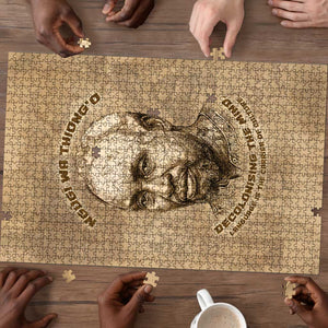 Ngugi wa Thiong O Puzzle Vintage Map Ancient African Library - Decolonising the Mind - African Pride