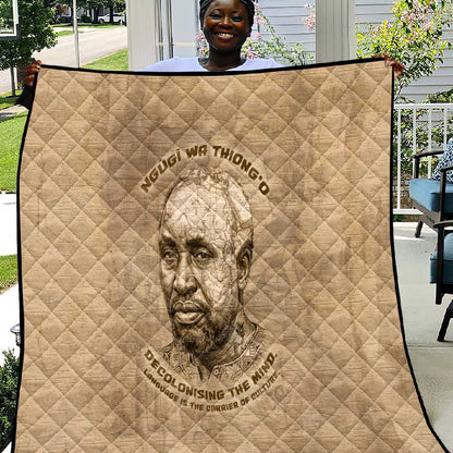 Ngugi wa Thiong O Quilt Vintage Map Ancient African Library - Decolonising the Mind - African Pride