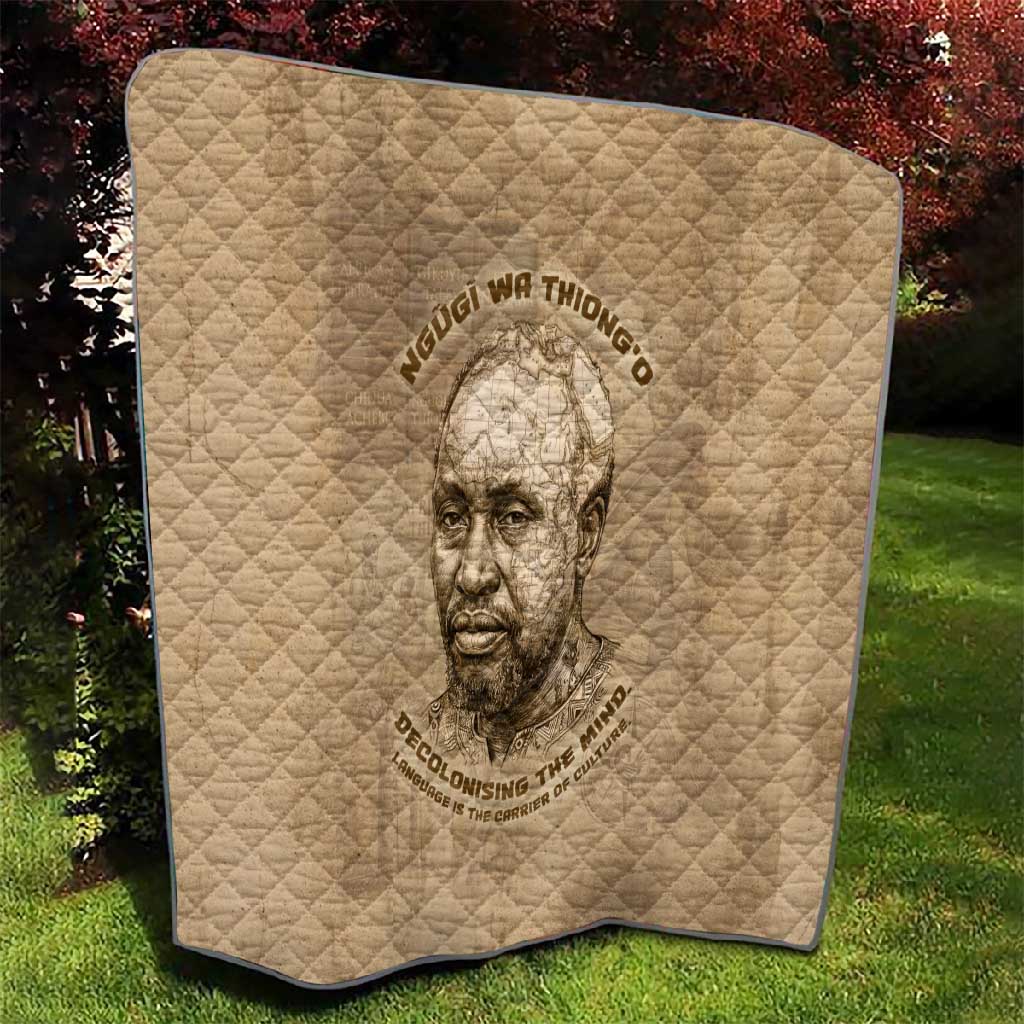 Ngugi wa Thiong O Quilt Vintage Map Ancient African Library - Decolonising the Mind - African Pride