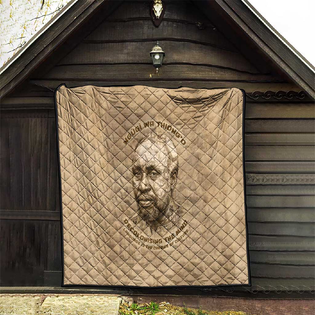 Ngugi wa Thiong O Quilt Vintage Map Ancient African Library - Decolonising the Mind - African Pride