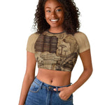 Ngugi wa Thiong O Raglan Cropped T shirt Vintage Map Ancient African Library - Decolonising the Mind - African Pride