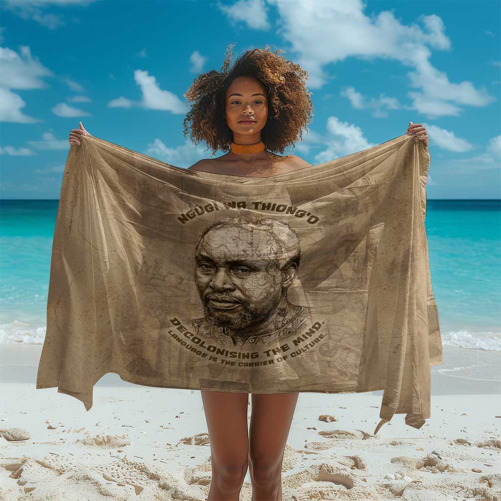 Ngugi wa Thiong O Sarong Vintage Map Ancient African Library - Decolonising the Mind - African Pride