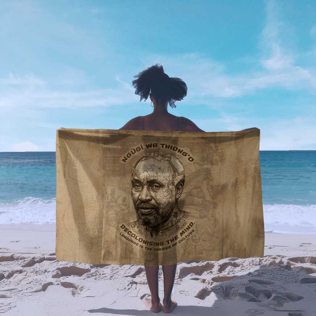 Ngugi wa Thiong O Sarong Vintage Map Ancient African Library - Decolonising the Mind - African Pride