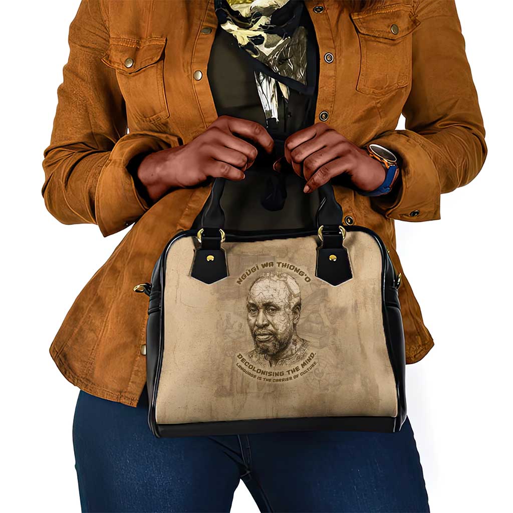 Ngugi wa Thiong O Shoulder Handbag Vintage Map Ancient African Library - Decolonising the Mind - African Pride