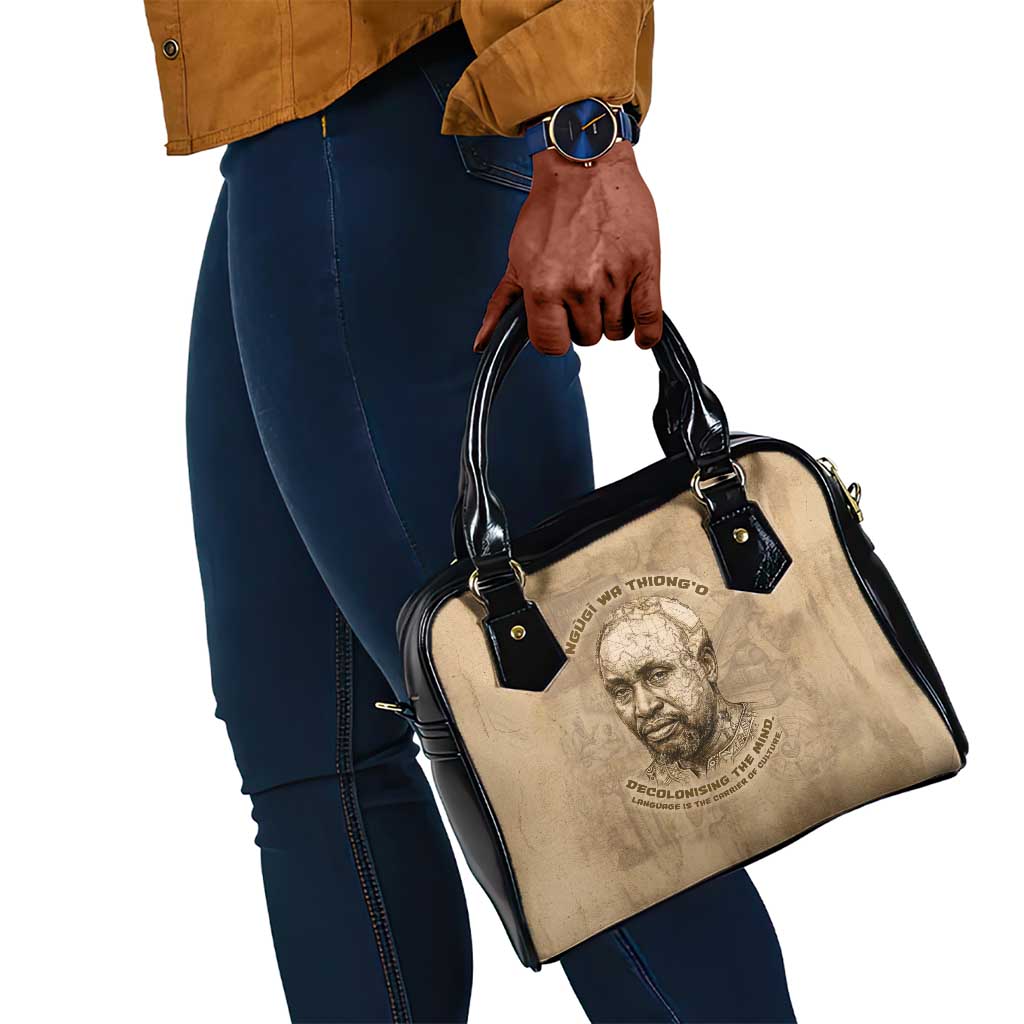 Ngugi wa Thiong O Shoulder Handbag Vintage Map Ancient African Library - Decolonising the Mind - African Pride