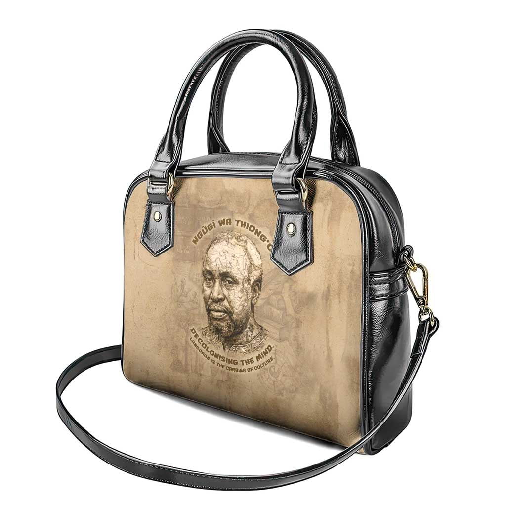 Ngugi wa Thiong O Shoulder Handbag Vintage Map Ancient African Library - Decolonising the Mind - African Pride