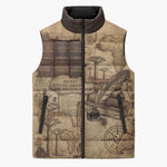 Ngugi wa Thiong O Sleeveless Puffer Jacket Vintage Map Ancient African Library - Decolonising the Mind - African Pride