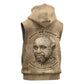 Ngugi wa Thiong O Sleeveless Zip Hoodie Vintage Map Ancient African Library - Decolonising the Mind - African Pride