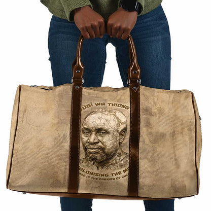 Ngugi wa Thiong O Travel Bag Vintage Map Ancient African Library - Decolonising the Mind - African Pride