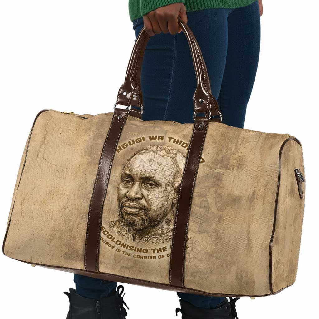 Ngugi wa Thiong O Travel Bag Vintage Map Ancient African Library - Decolonising the Mind - African Pride