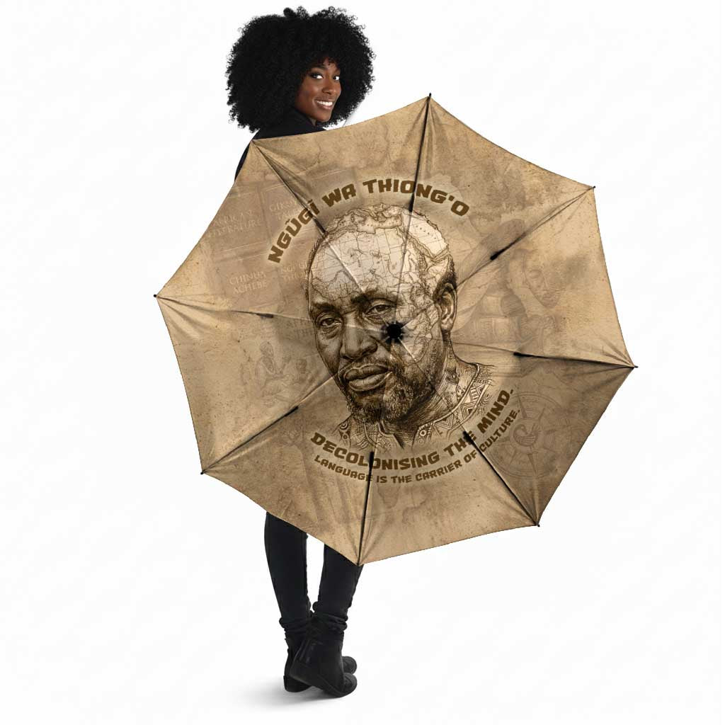 Ngugi wa Thiong O Umbrella Vintage Map Ancient African Library - Decolonising the Mind - African Pride