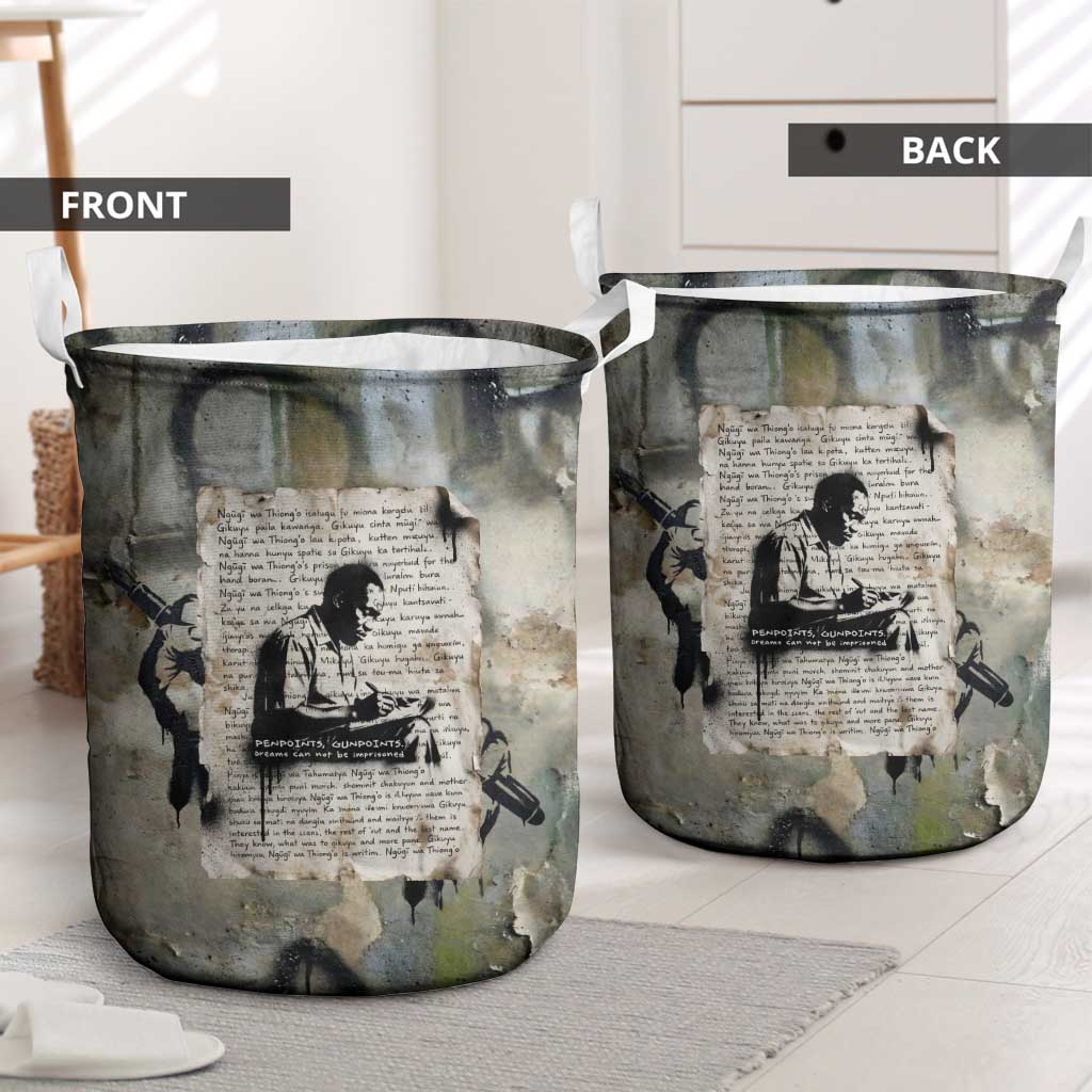 Ngugi wa Thiong O Laundry Basket Graffiti Resist Statement Ink Pen Revolution Fist Literary Activism - African Pride