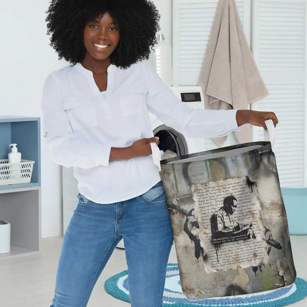 Ngugi wa Thiong O Laundry Basket Graffiti Resist Statement Ink Pen Revolution Fist Literary Activism - African Pride