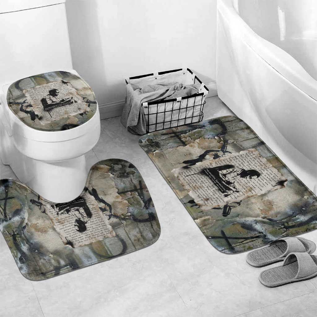 Ngugi wa Thiong O Bathroom Set Graffiti Resist Statement Ink Pen Revolution Fist Literary Activism - African Pride