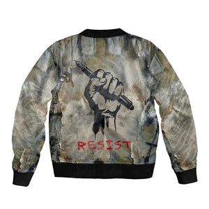Ngugi wa Thiong O Bomber Jacket Graffiti Resist Statement Ink Pen Revolution Fist Literary Activism - African Pride