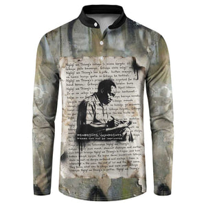Ngugi wa Thiong O Button Sweatshirt Graffiti Resist Statement Ink Pen Revolution Fist Literary Activism