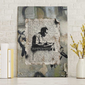 Ngugi wa Thiong O Canvas Wall Art Graffiti Resist Statement Ink Pen Revolution Fist Literary Activism - African Pride