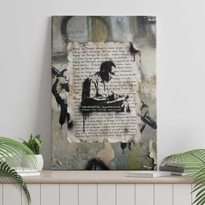 Ngugi wa Thiong O Canvas Wall Art Graffiti Resist Statement Ink Pen Revolution Fist Literary Activism - African Pride