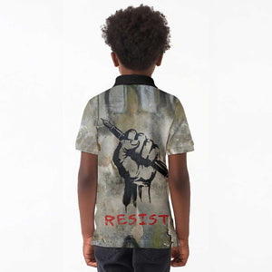 Ngugi wa Thiong O Kid Polo Shirt Graffiti Resist Statement Ink Pen Revolution Fist Literary Activism - African Pride
