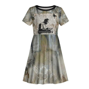 Ngugi wa Thiong O Kid Short Sleeve Dress Graffiti Resist Statement Ink Pen Revolution Fist Literary Activism - African Pride