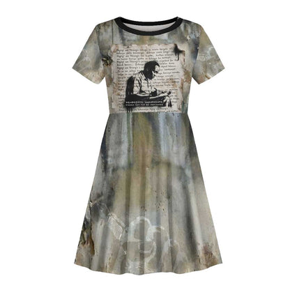Ngugi wa Thiong O Kid Short Sleeve Dress Graffiti Resist Statement Ink Pen Revolution Fist Literary Activism - African Pride