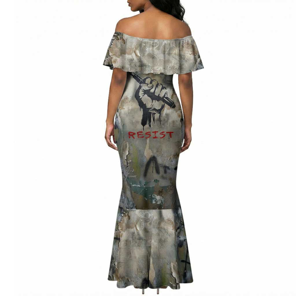 Ngugi wa Thiong O Mermaid Dress Graffiti Resist Statement Ink Pen Revolution Fist Literary Activism - African Pride