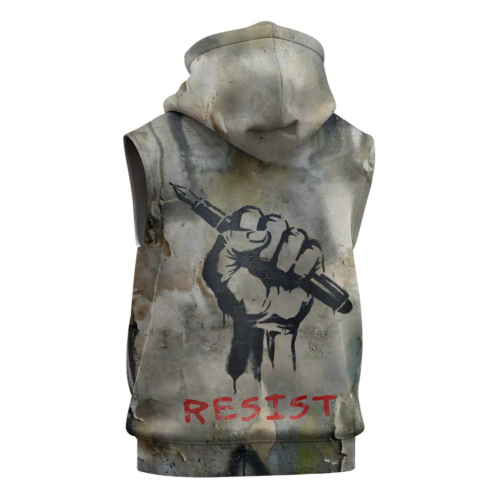 Ngugi wa Thiong O Sleeveless Hoodie Graffiti Resist Statement Ink Pen Revolution Fist Literary Activism - African Pride