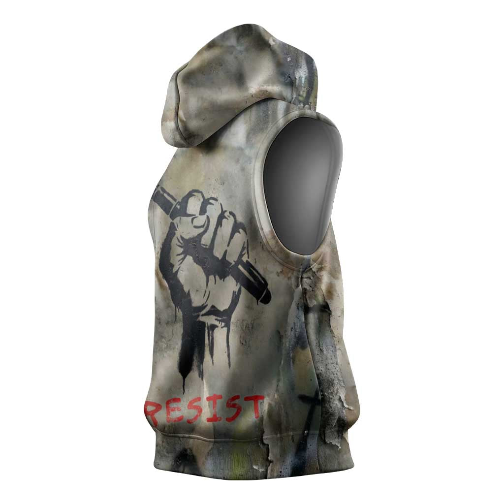 Ngugi wa Thiong O Sleeveless Hoodie Graffiti Resist Statement Ink Pen Revolution Fist Literary Activism - African Pride